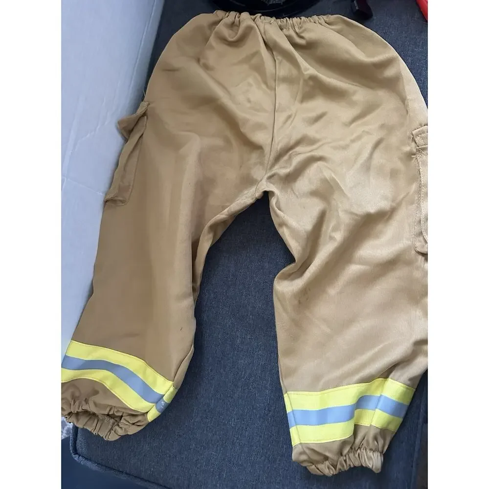 Firefighter Costume Kids 3T Helmet Pants Axe Extinguisher Walkie Talkie Incomple
